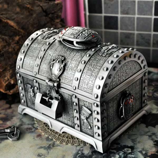 Egyptian Scarab Treasure Chest Jewelry Box – Wyvern's Hoard