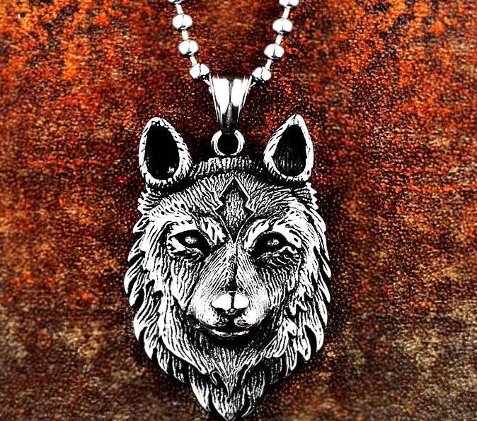 Guardian Wolf Head Necklace