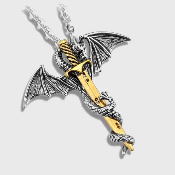 Dragon Sword Glow In The Dark Necklace