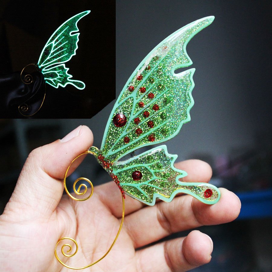 Glow in the Dark Faerie Wings Ear Cuffs