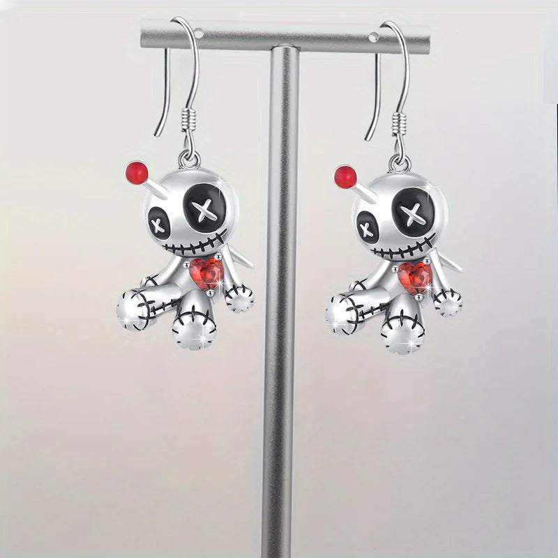 Voodoo Doll Earrings & Necklace Set