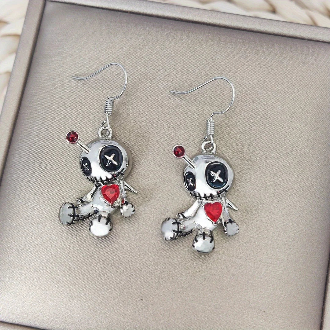 Voodoo Doll Earrings & Necklace Set