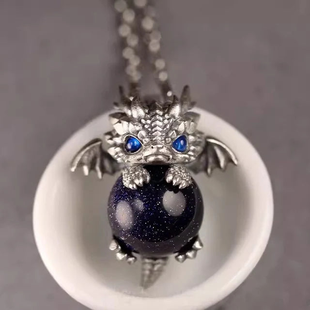 Gemstone Baby Dragon Necklace