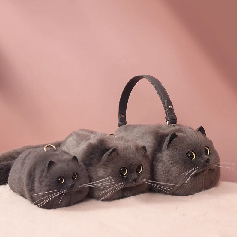 Handmade Cat Plush Handbag