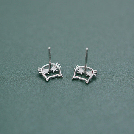 Kitty Kat Sterling Silver Ear Studs