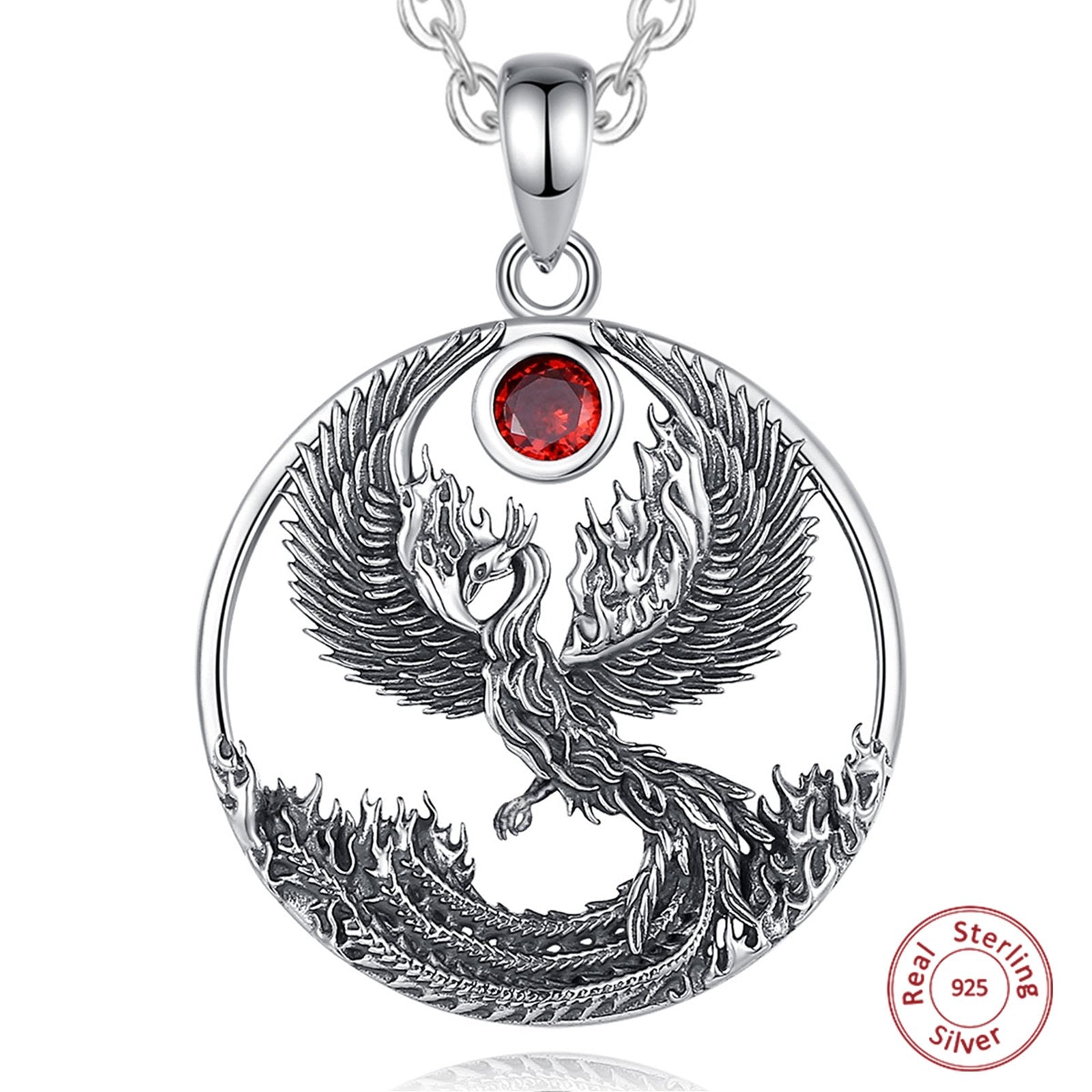 Phoenix Sun Sterling Silver Necklace