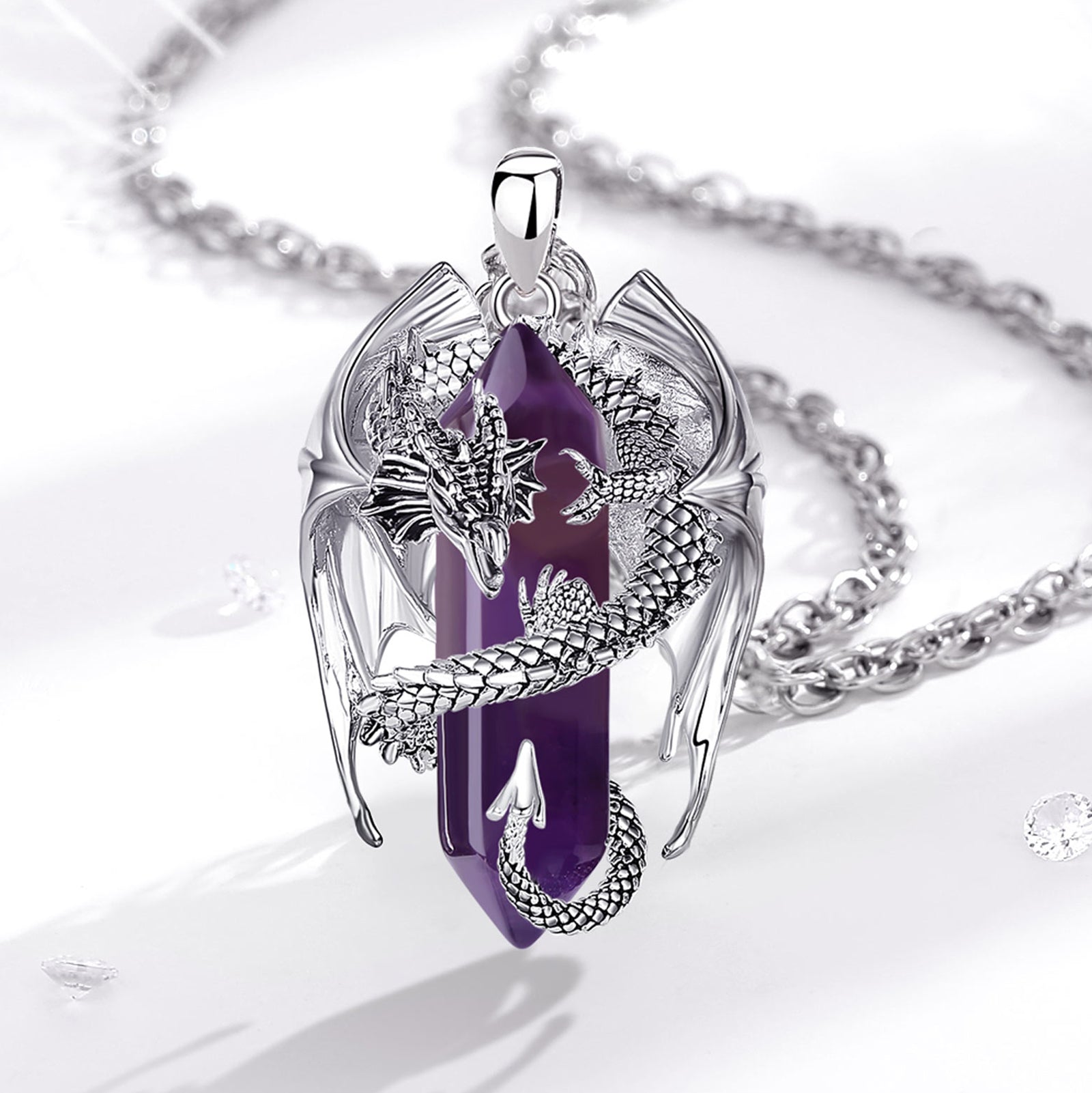 Gemstone Guardian Dragon Necklace