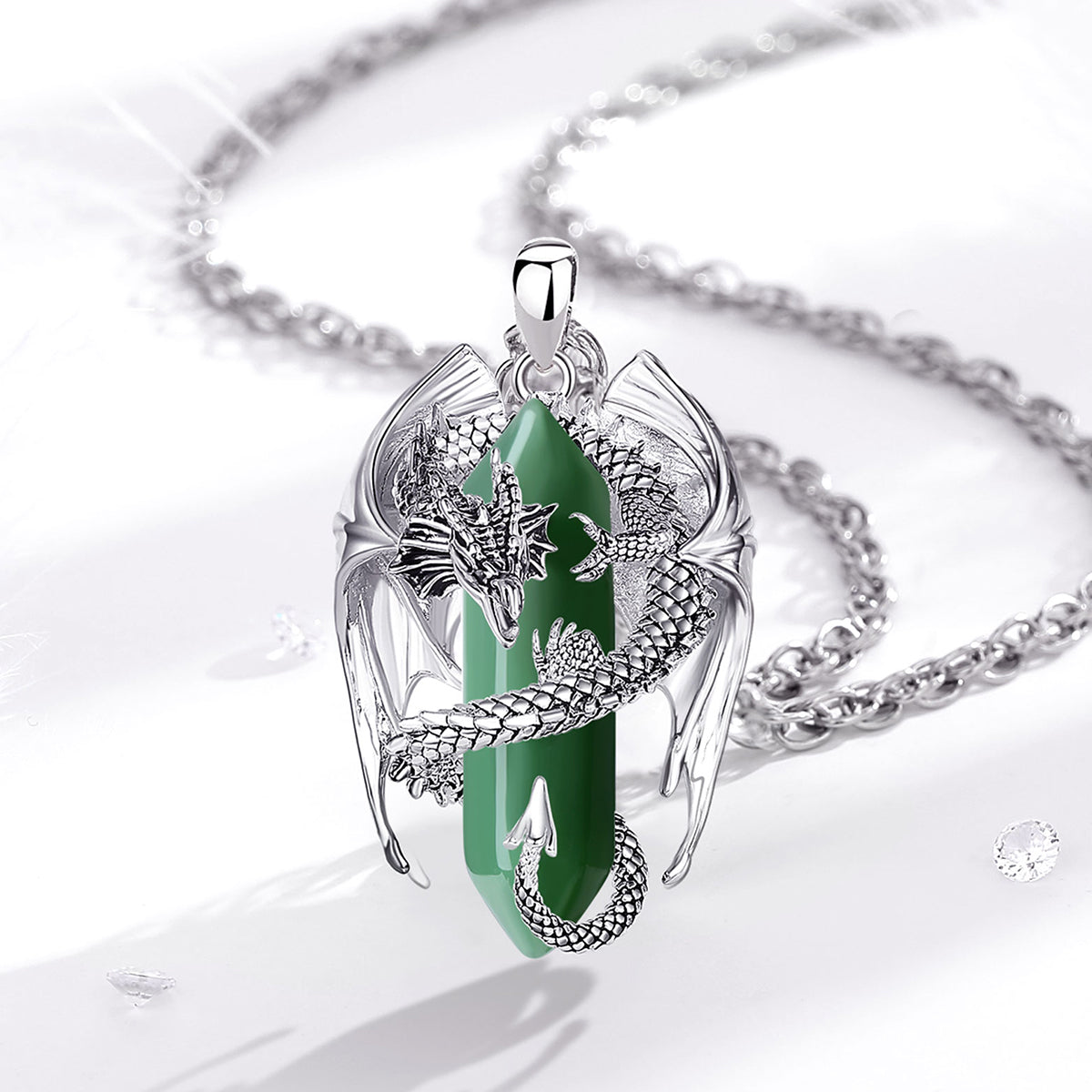 Gemstone Guardian Dragon Necklace