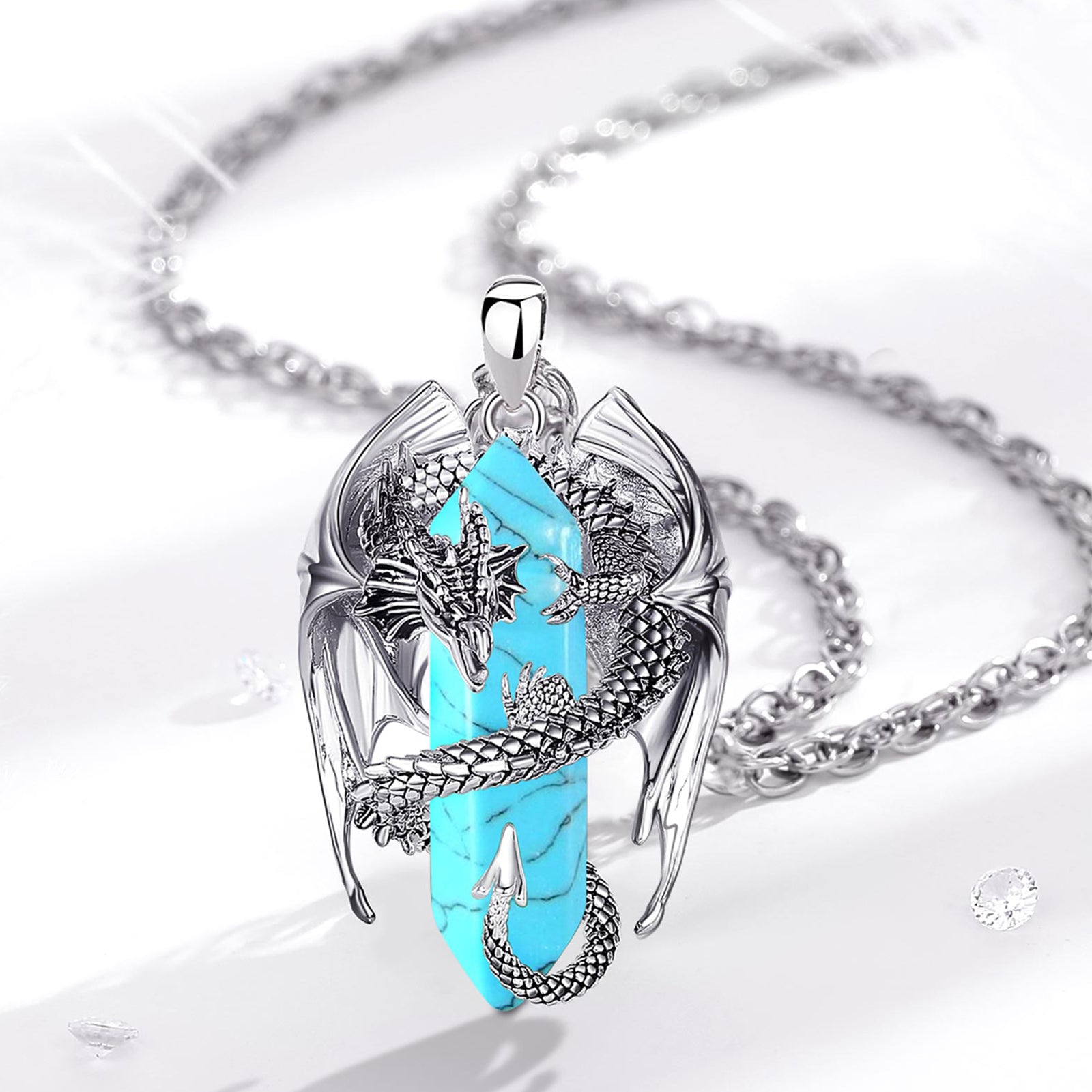 Gemstone Guardian Dragon Necklace