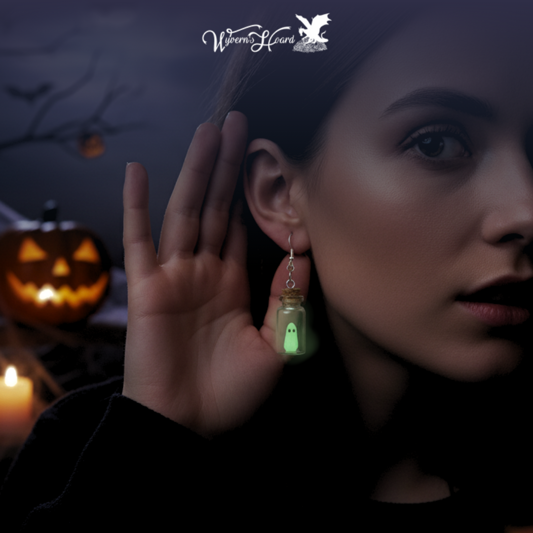 Ghost in the Bottle Glow in the Dark Earrings