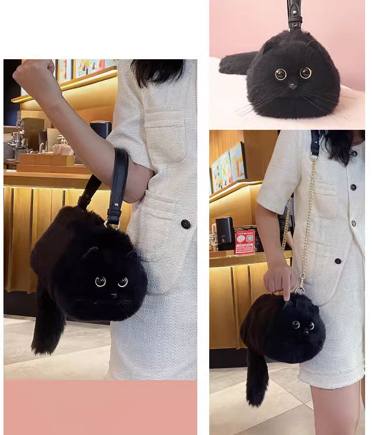 Handmade Cat Plush Handbag