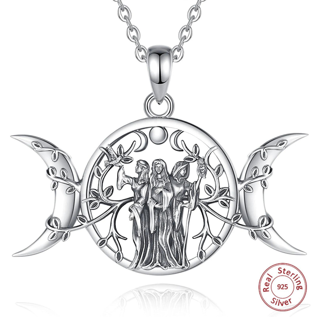 Triple Goddess Sterling Silver Necklace