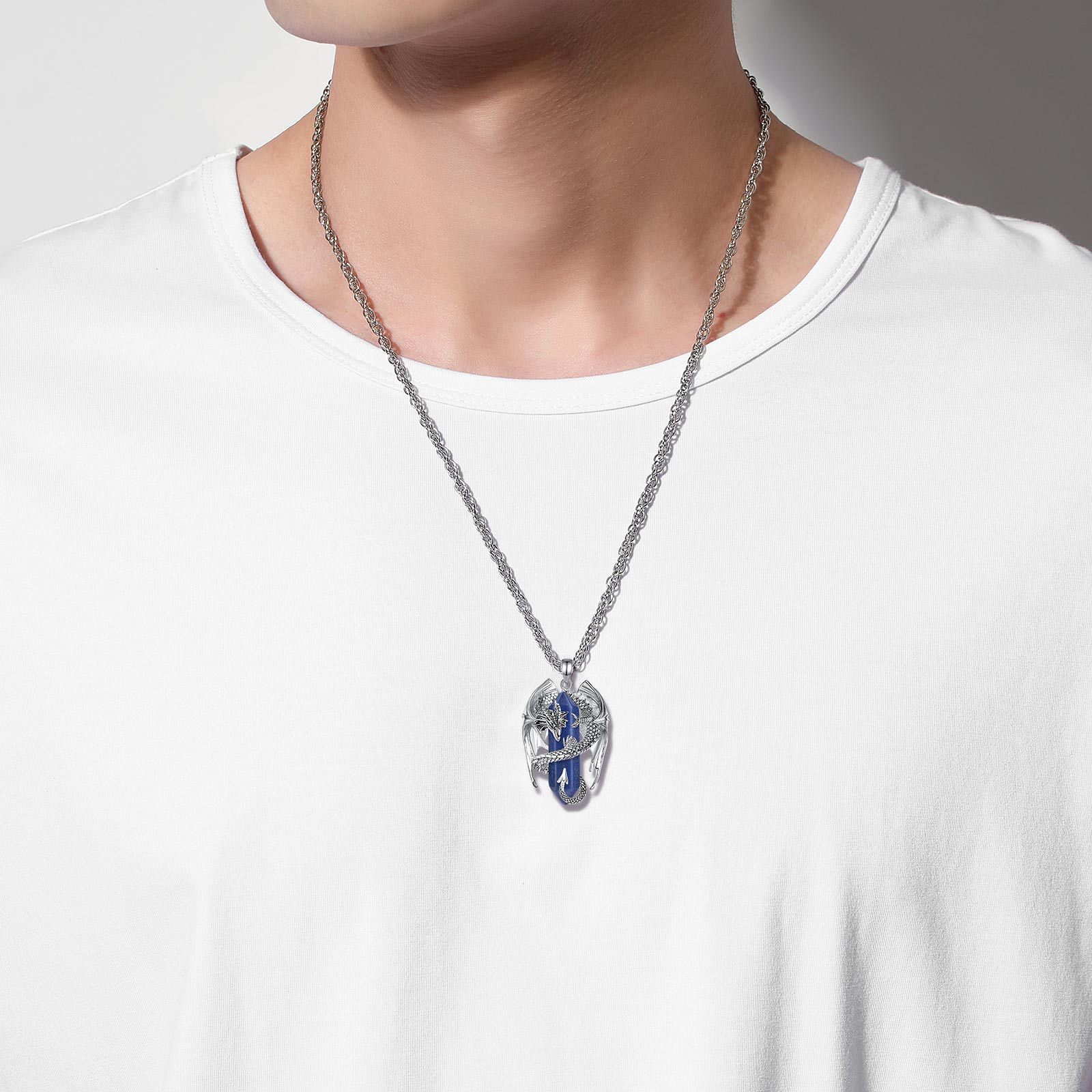 Gemstone Guardian Dragon Necklace