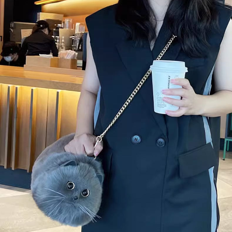 Handmade Cat Plush Handbag