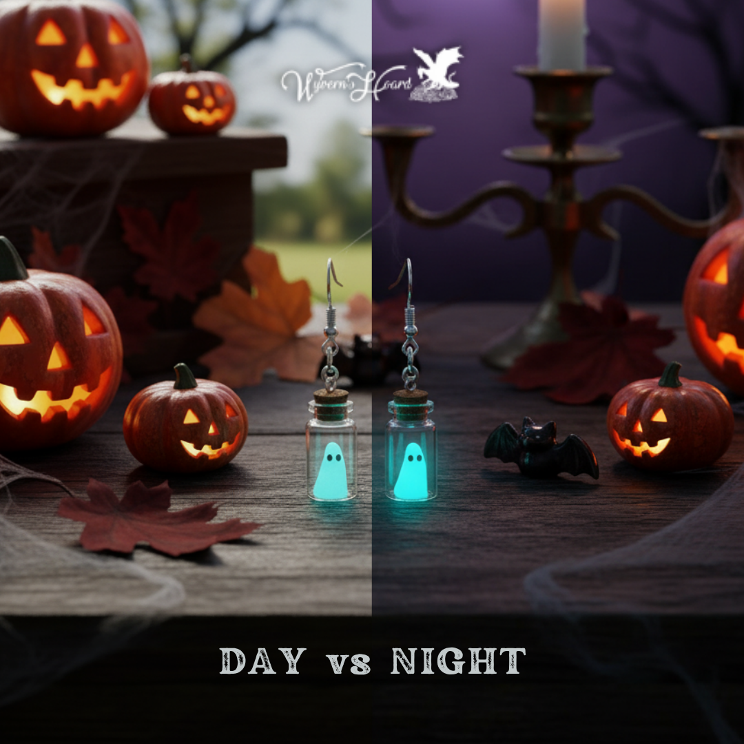 Ghost in the Bottle Glow in the Dark Earrings