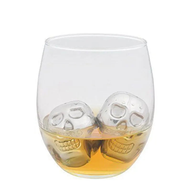 Stainless Steel Skull Ice Cubes (set of 5)