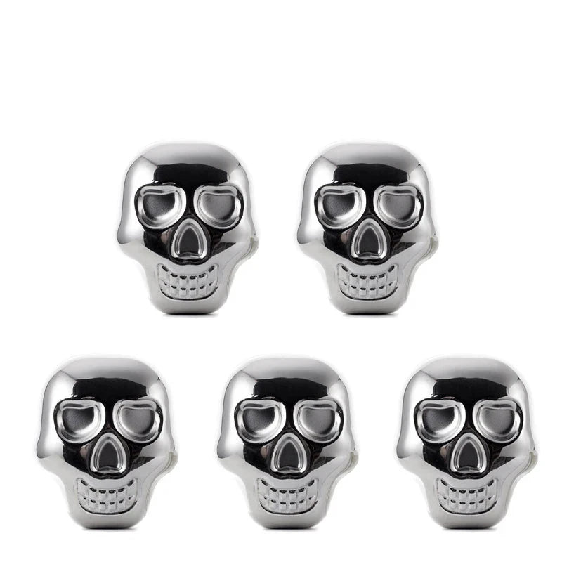 Stainless Steel Skull Ice Cubes (set of 5)