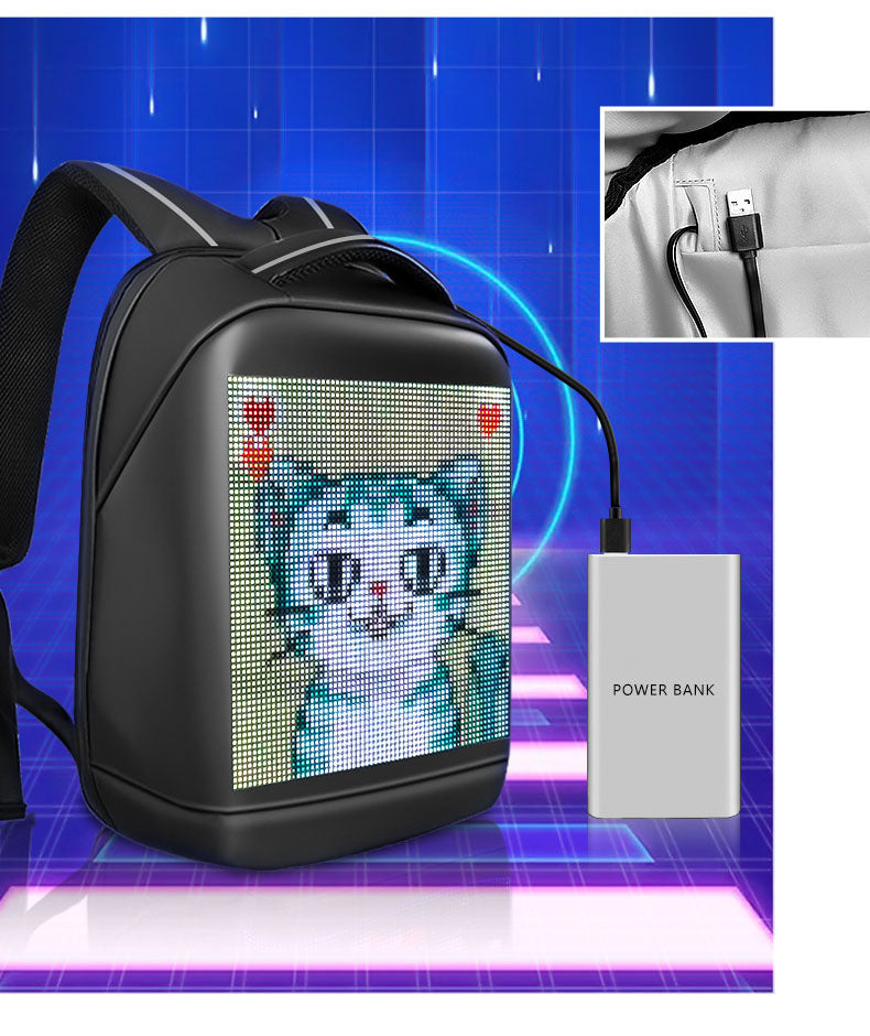 Pixel Art LED Waterproof Backpack