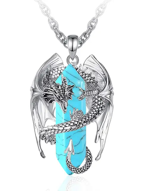 Gemstone Guardian Dragon Necklace