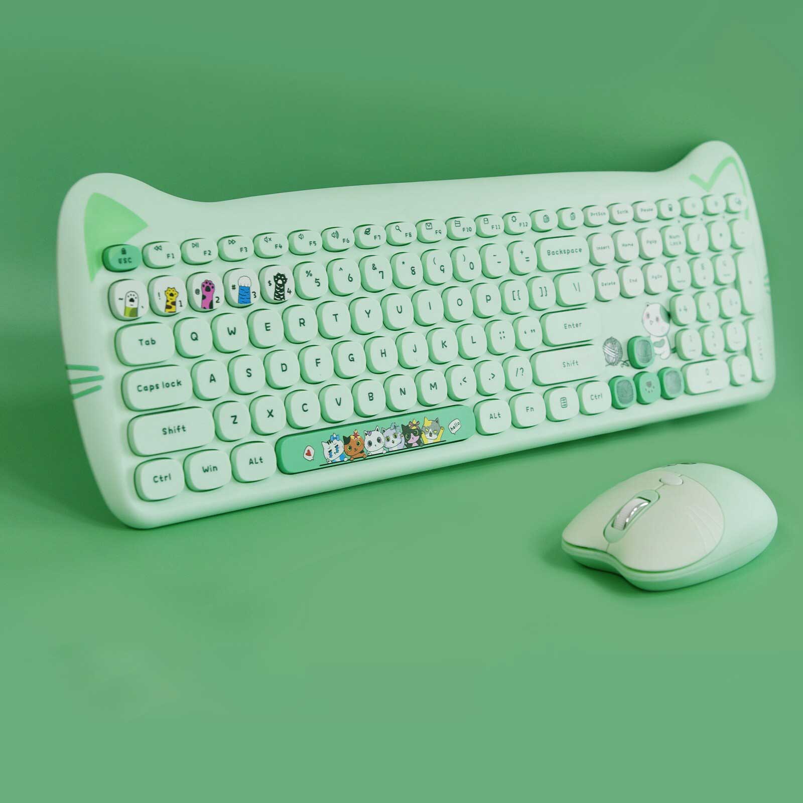 Kitty Kat Wireless Keyboard and Mouse Set