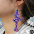 3D Printed Baby Crystal Dragon Fidget Earrings