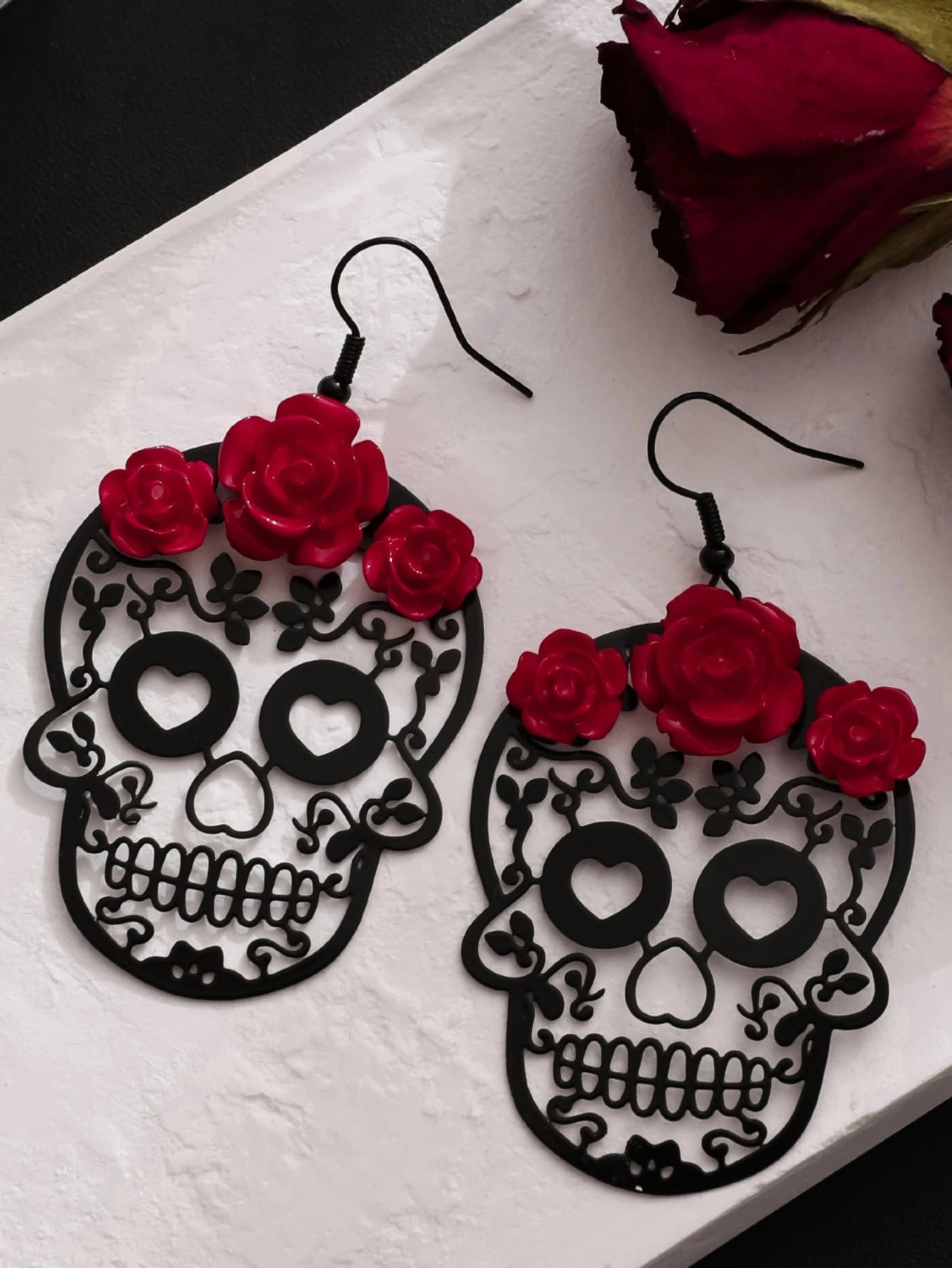 Sugar Skull & Roses Earrings