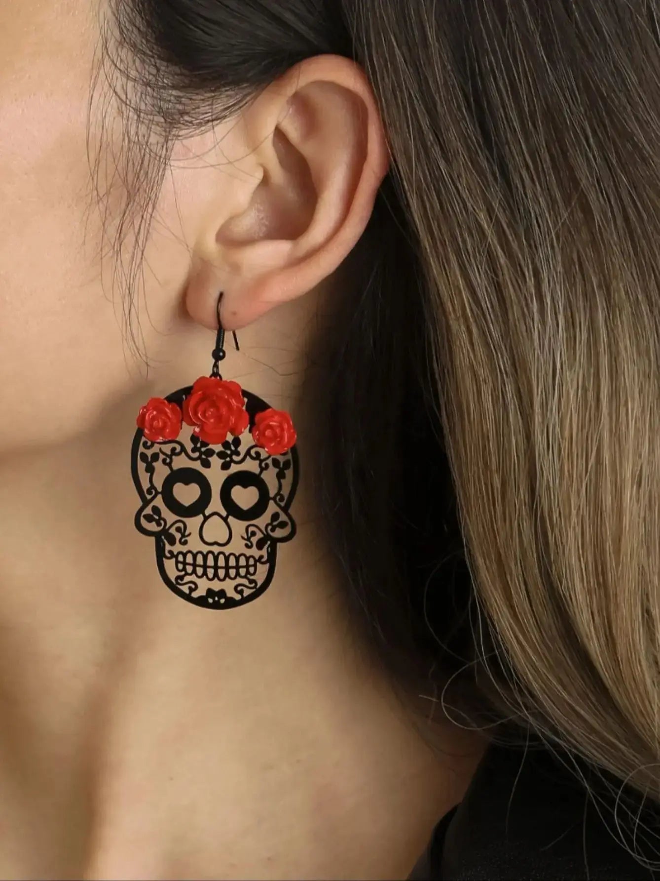 Sugar Skull & Roses Earrings