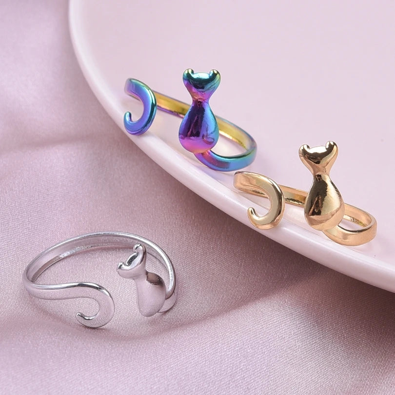 Sitting Kitty Cat Rings