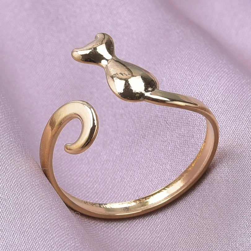 Sitting Kitty Cat Rings