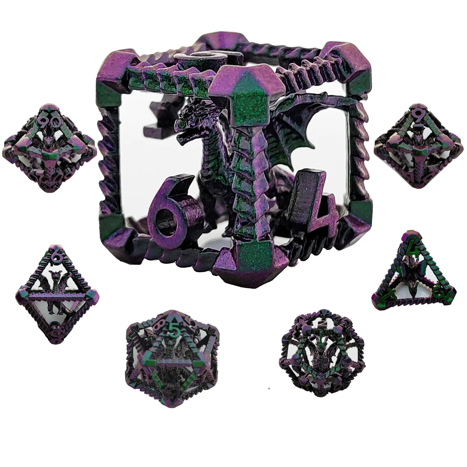 Dragon's Lair Hollow Metal Polyhedral Dice Set