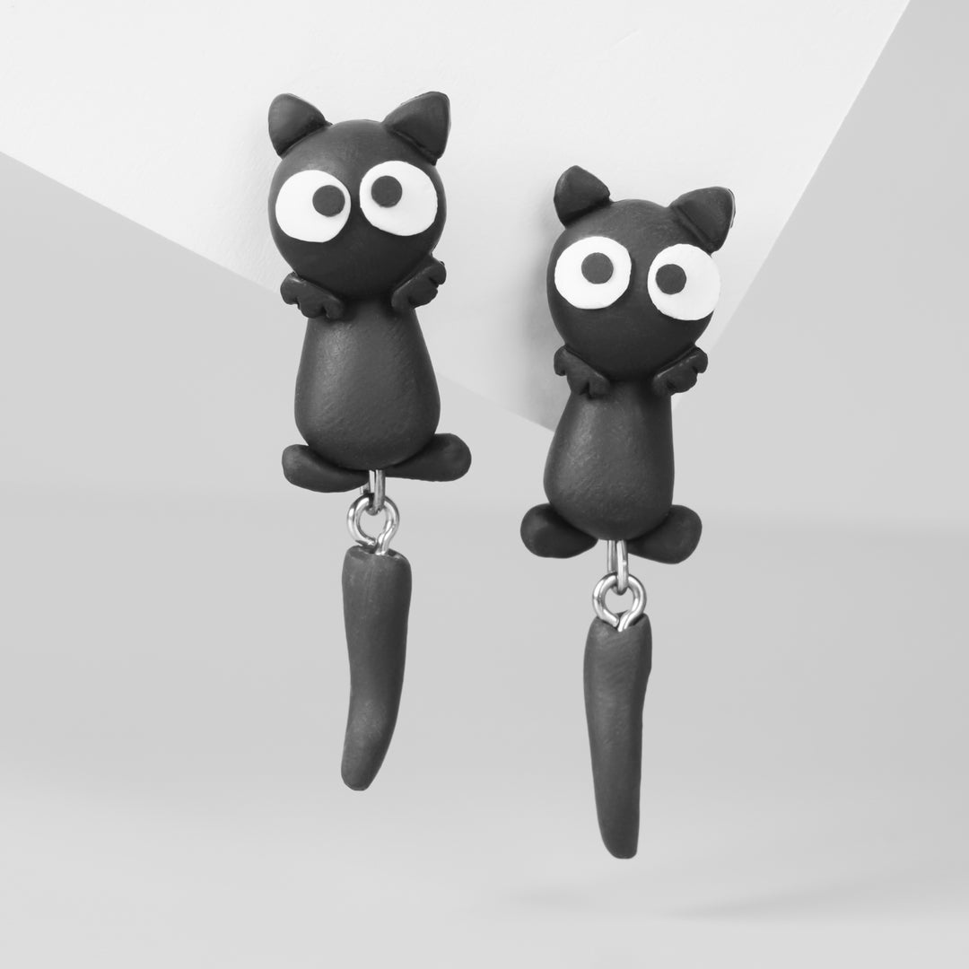 Black Cat Earrings