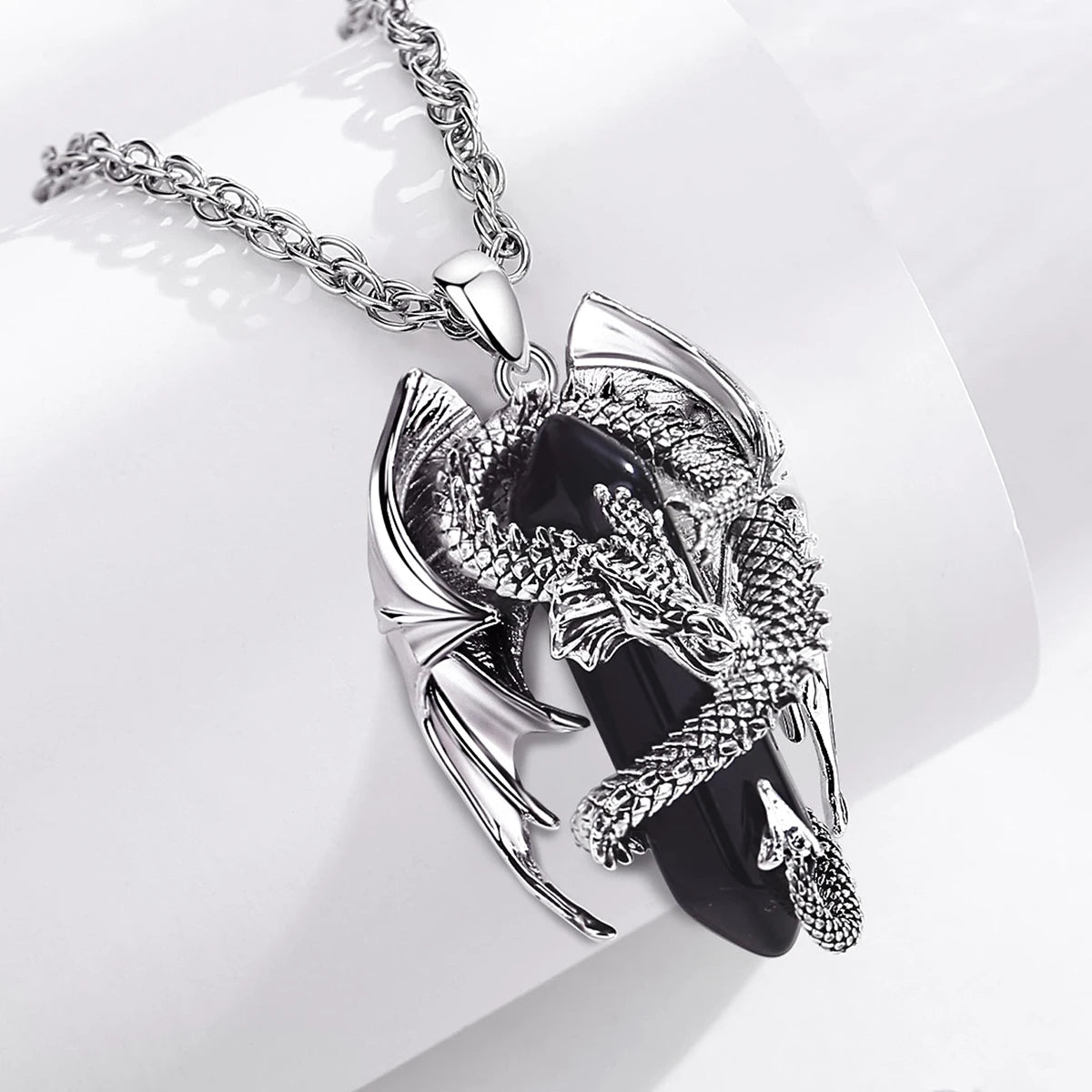 Gemstone Guardian Dragon Necklace