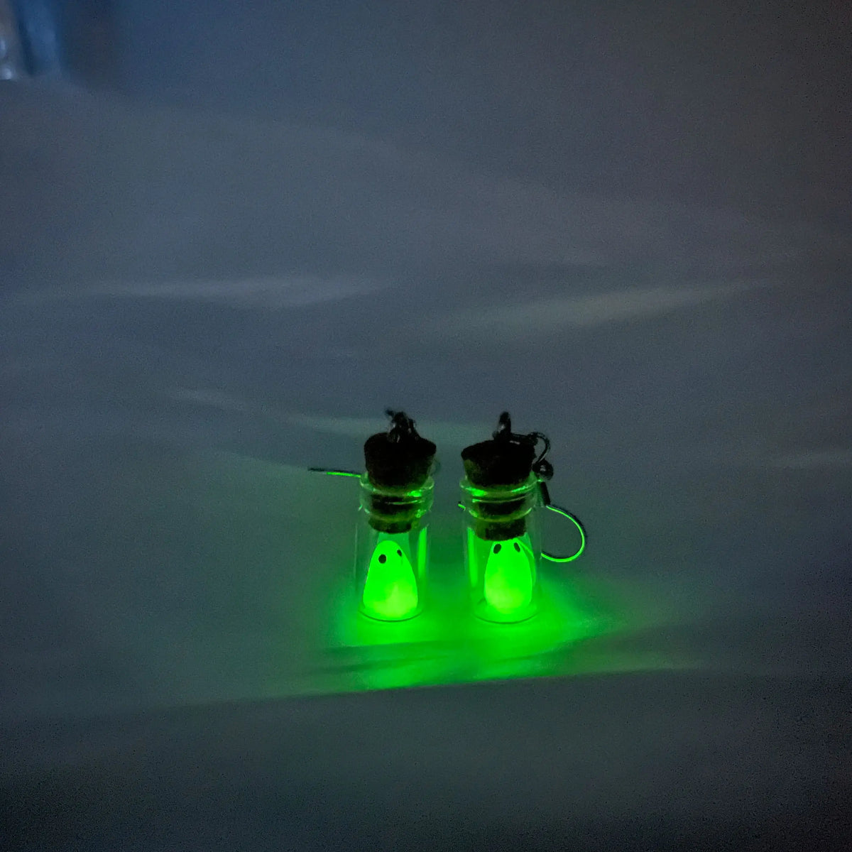 Ghost in the Bottle Glow in the Dark Earrings Wyvern's Hoard