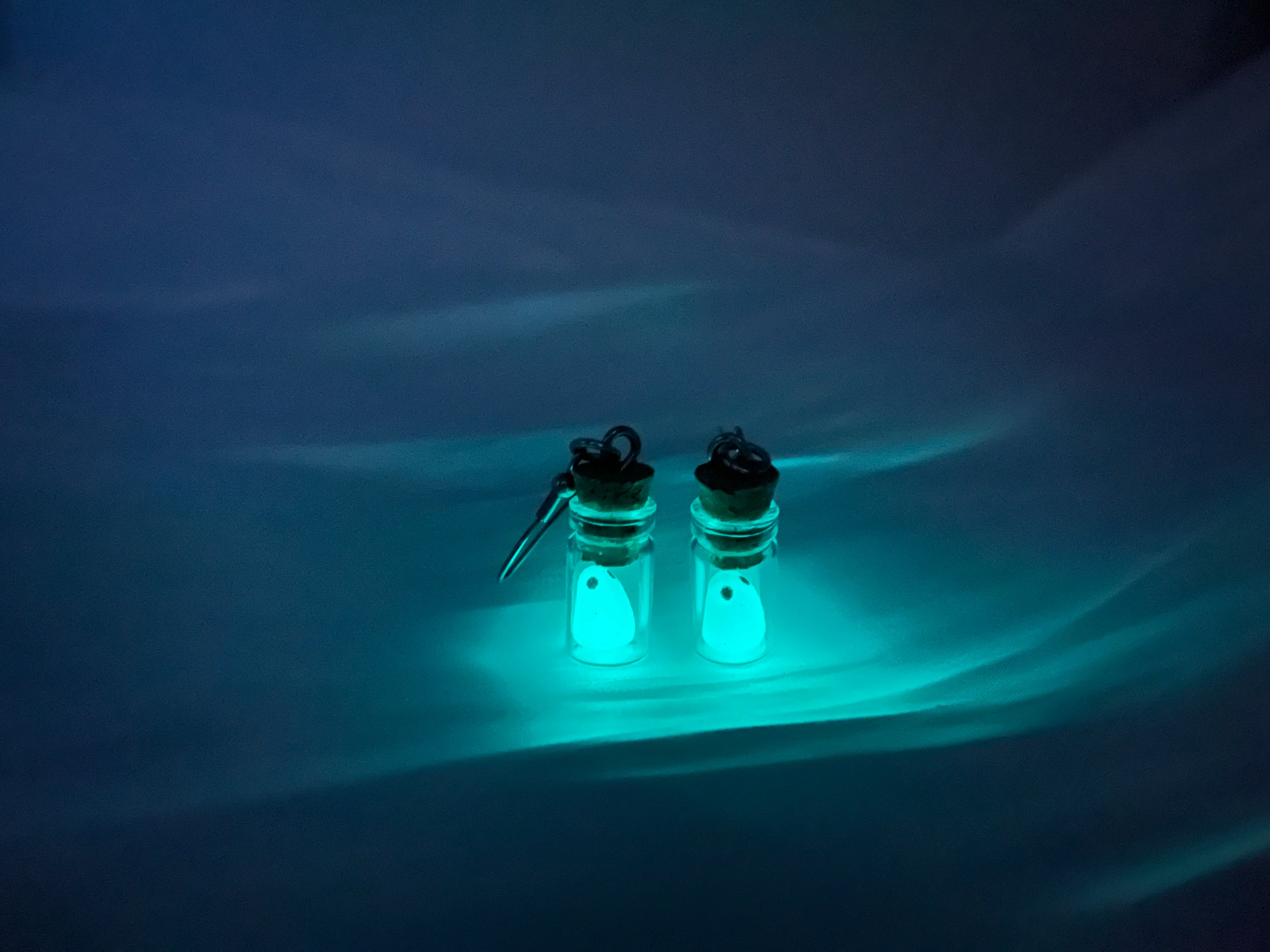 Ghost in the Bottle Glow in the Dark Earrings