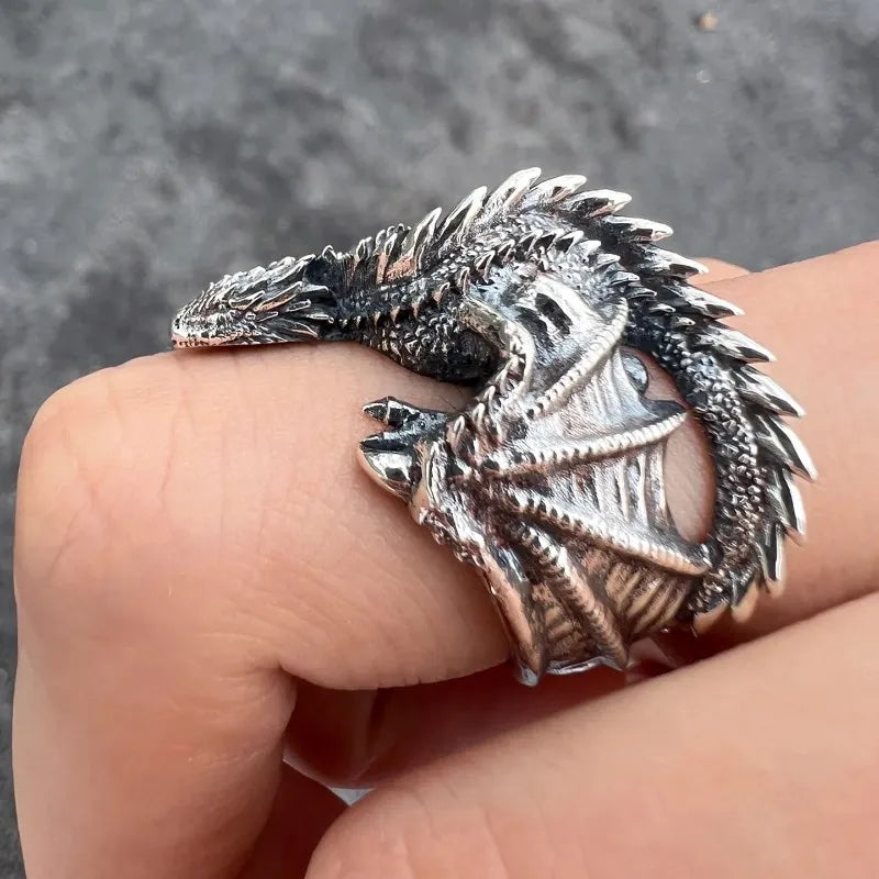 Perching Dragon Adjustable Ring