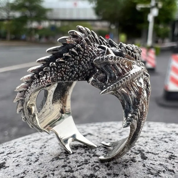 Perching Dragon Adjustable Ring Wyvern s Hoard