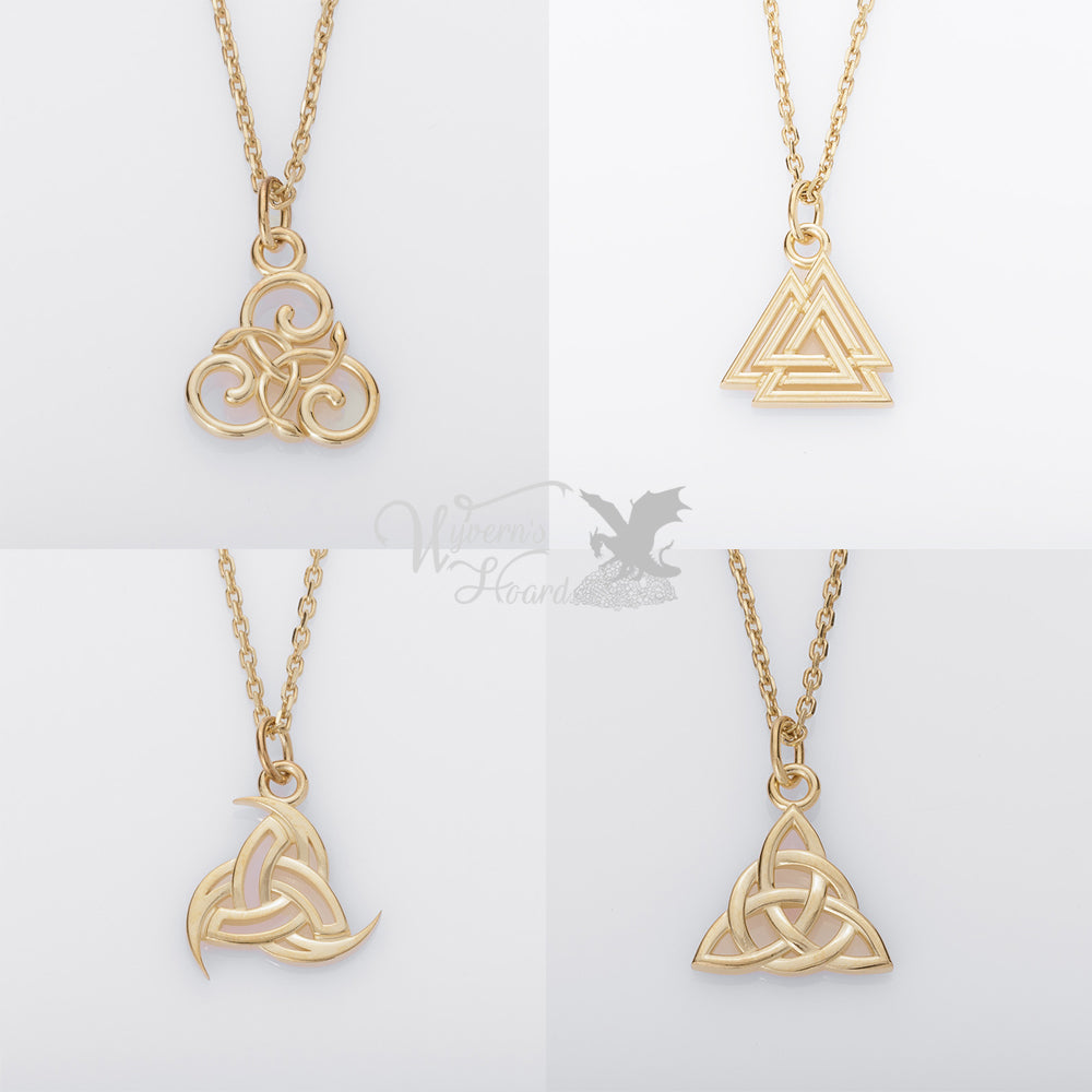 Symbols of Odin Gold Necklaces