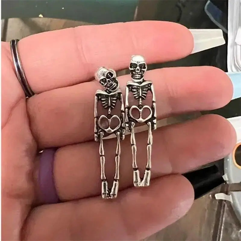 Dangling Skeleton Drop Earrings