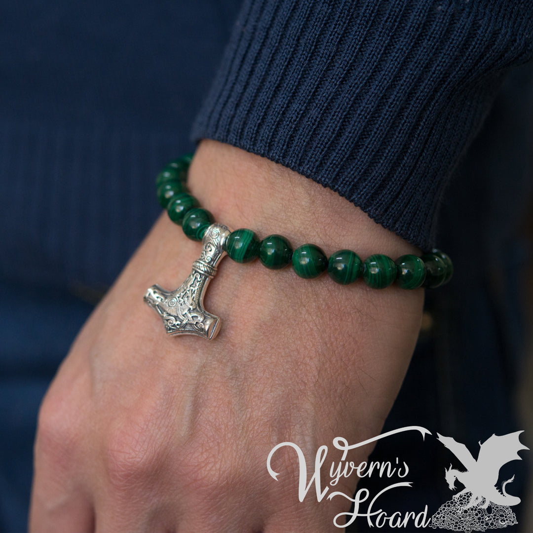 Mjolnir Natural Gemstones Bracelet