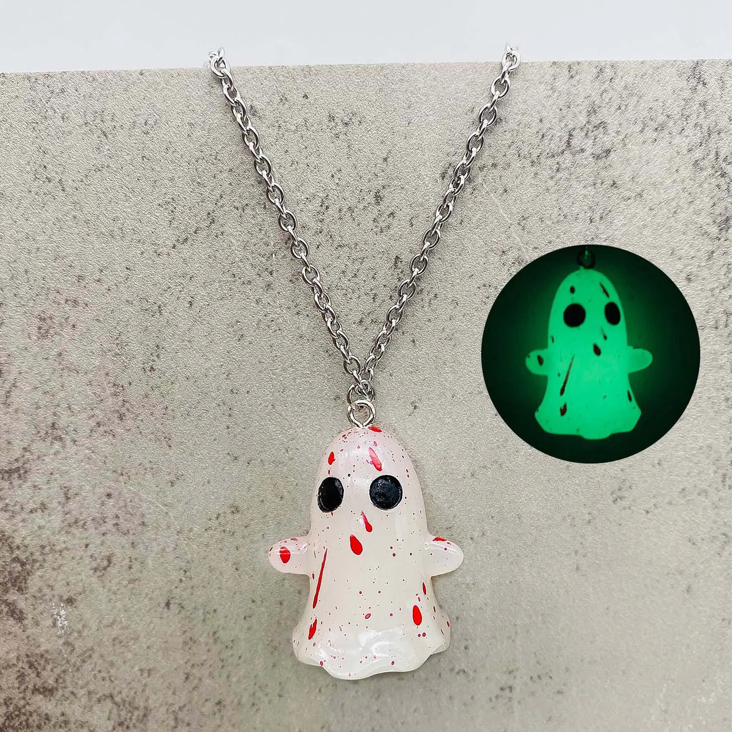 👻 Glow in the Dark Ghosties Necklace & Earring Set👻