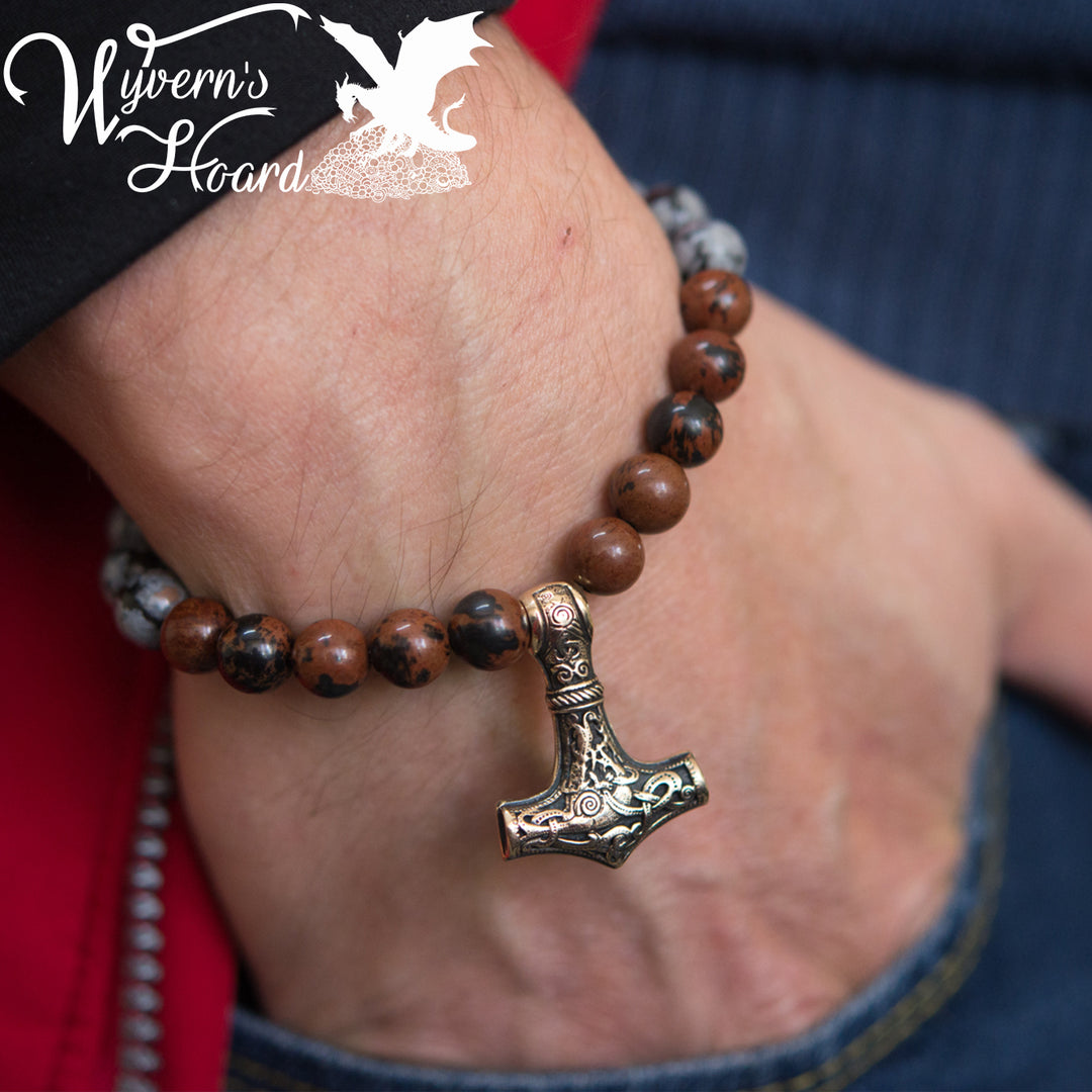 Mjolnir Natural Gemstones Bracelet