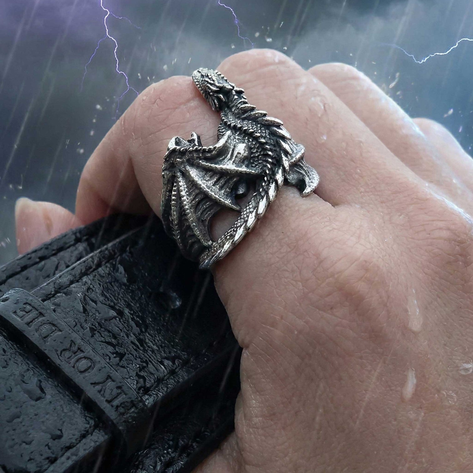 Perching Dragon Adjustable Ring