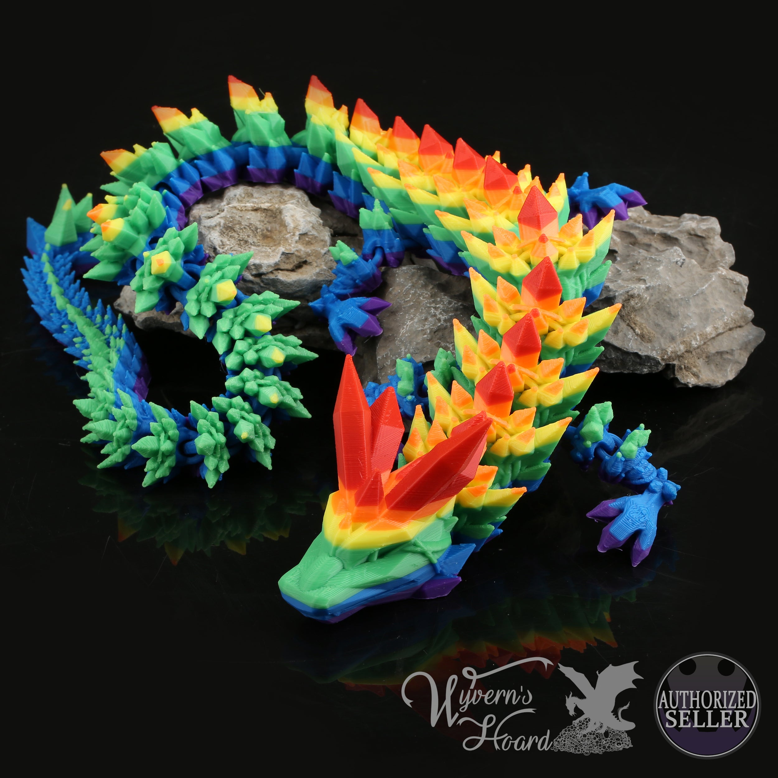 Baby Dragons , Articulated Baby Crystal Dragon, Rose Dragon, Orchid Dragon,  Gemstone Dragon, Fidget Toy for Autism ADHD BD-Set-001 (CrystalWing Baby