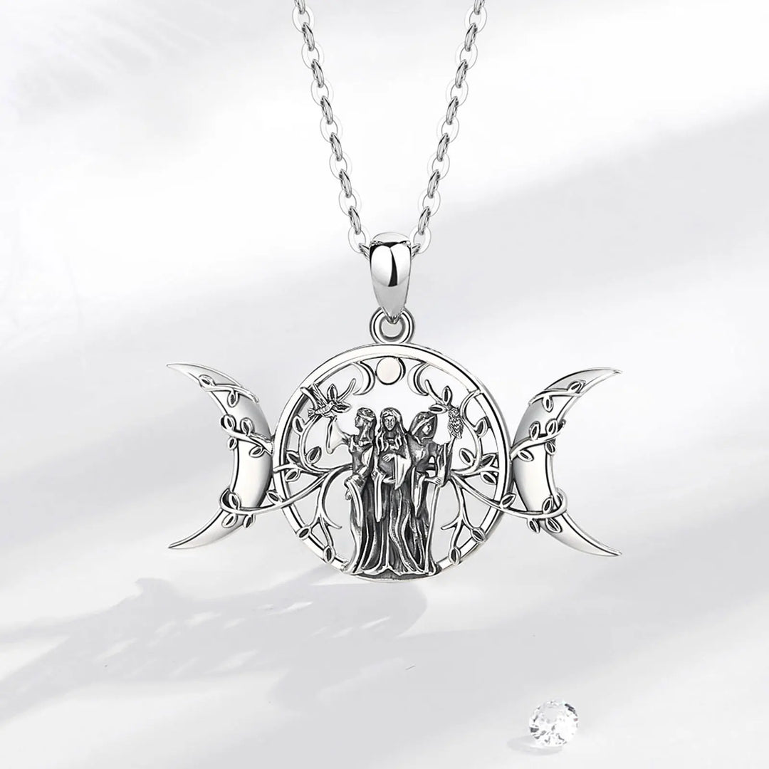 Triple Goddess Sterling Silver Necklace
