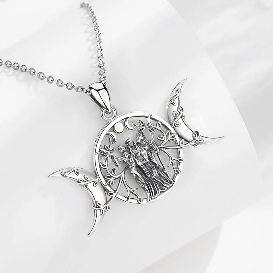 Triple Goddess Sterling Silver Necklace