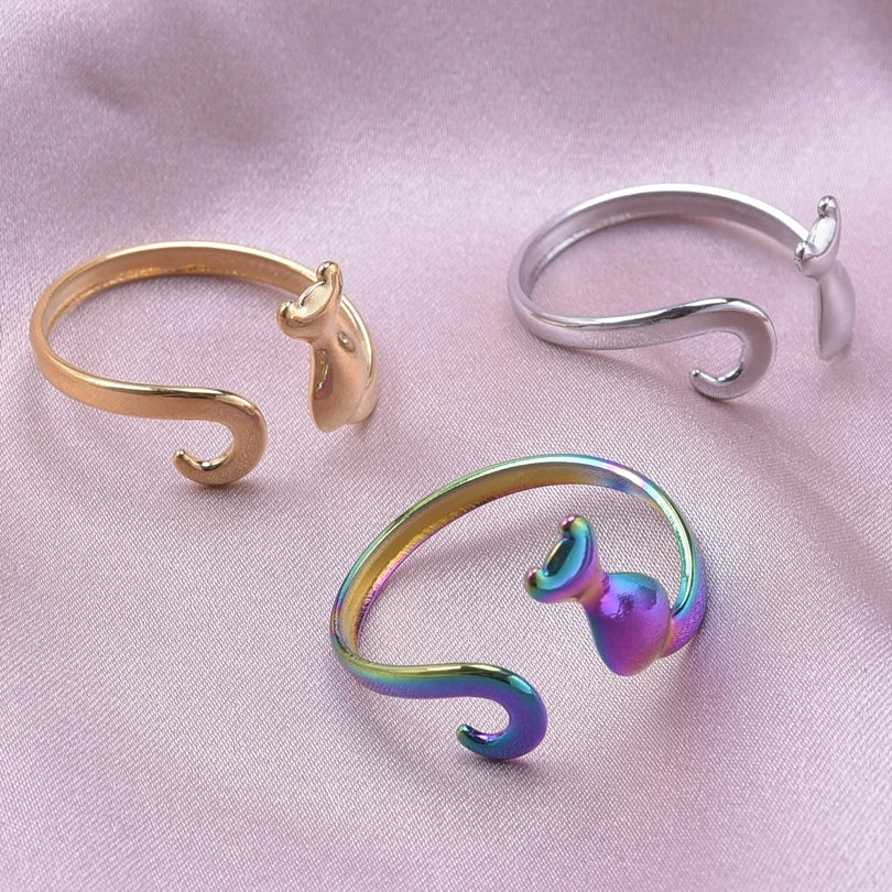 Sitting Kitty Cat Rings