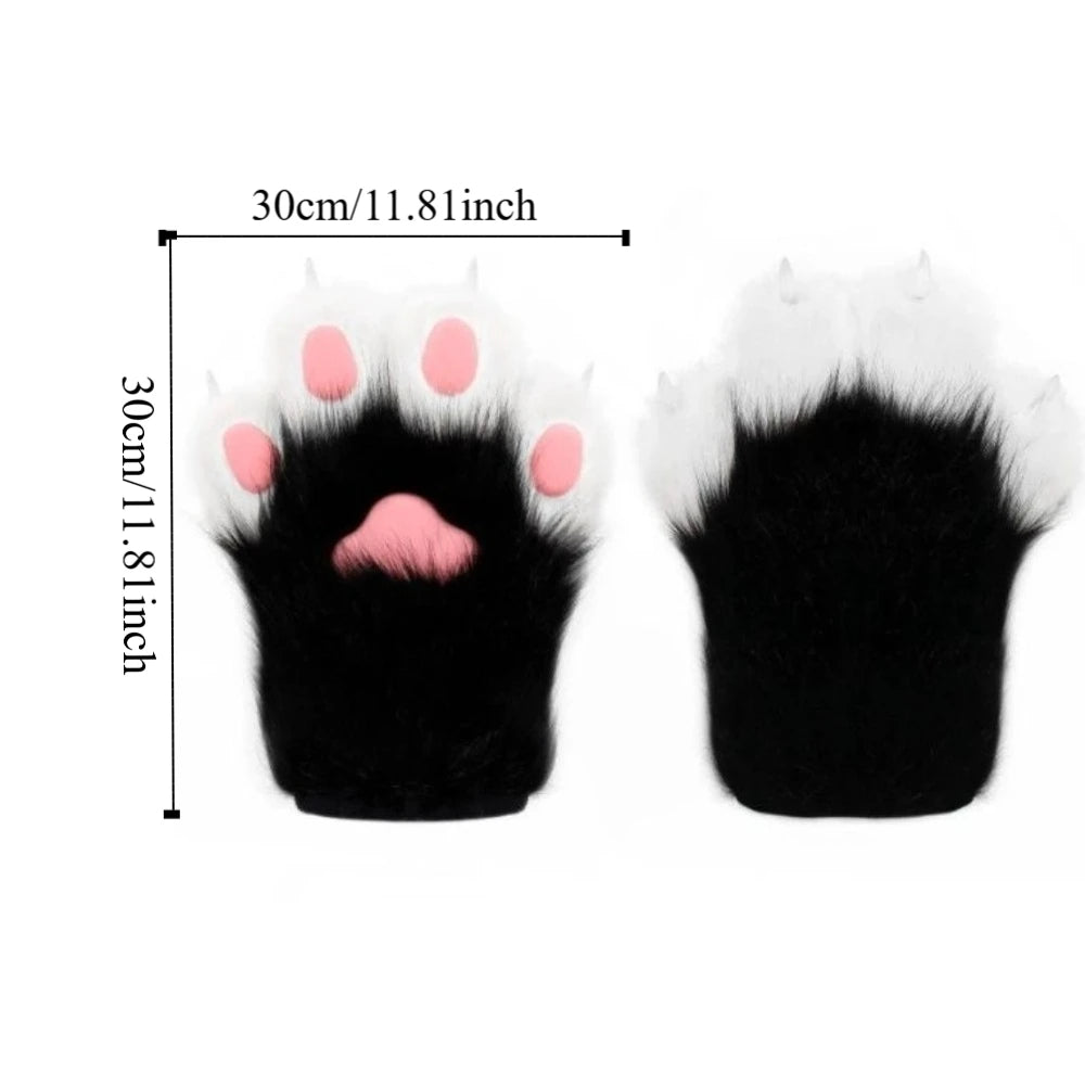 Plush Cat Paw Gloves