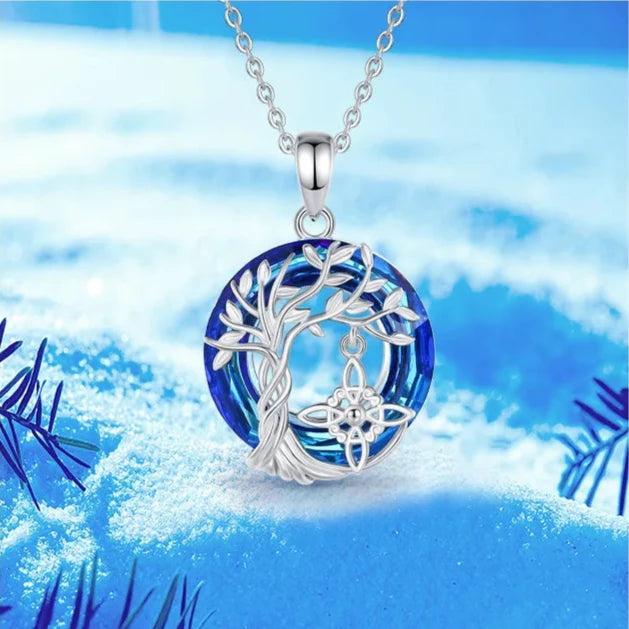 Celtic Tree of Life & Witch Knot Sterling Silver Necklace