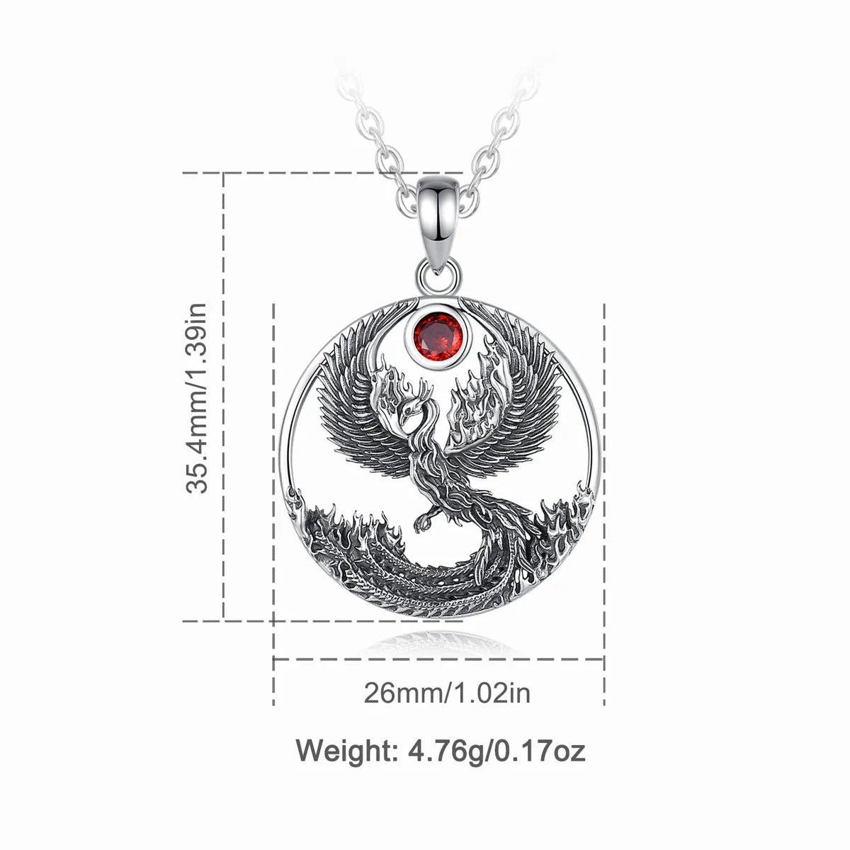 Phoenix Sun Sterling Silver Necklace