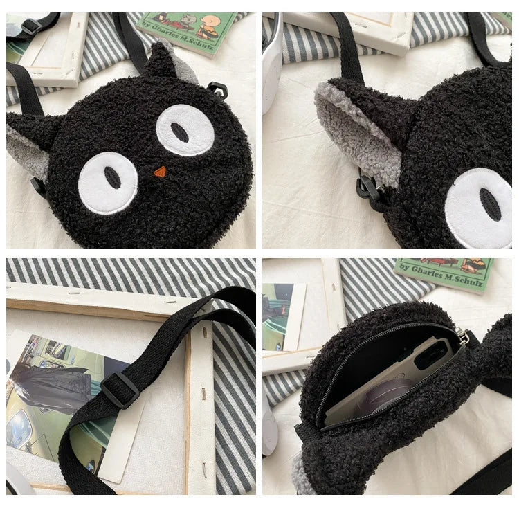 Black Cat Plush Bag